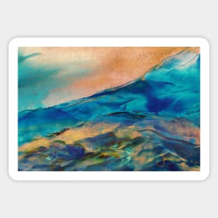 Blue Velvet Sunset Abstract Mountainscape Sticker